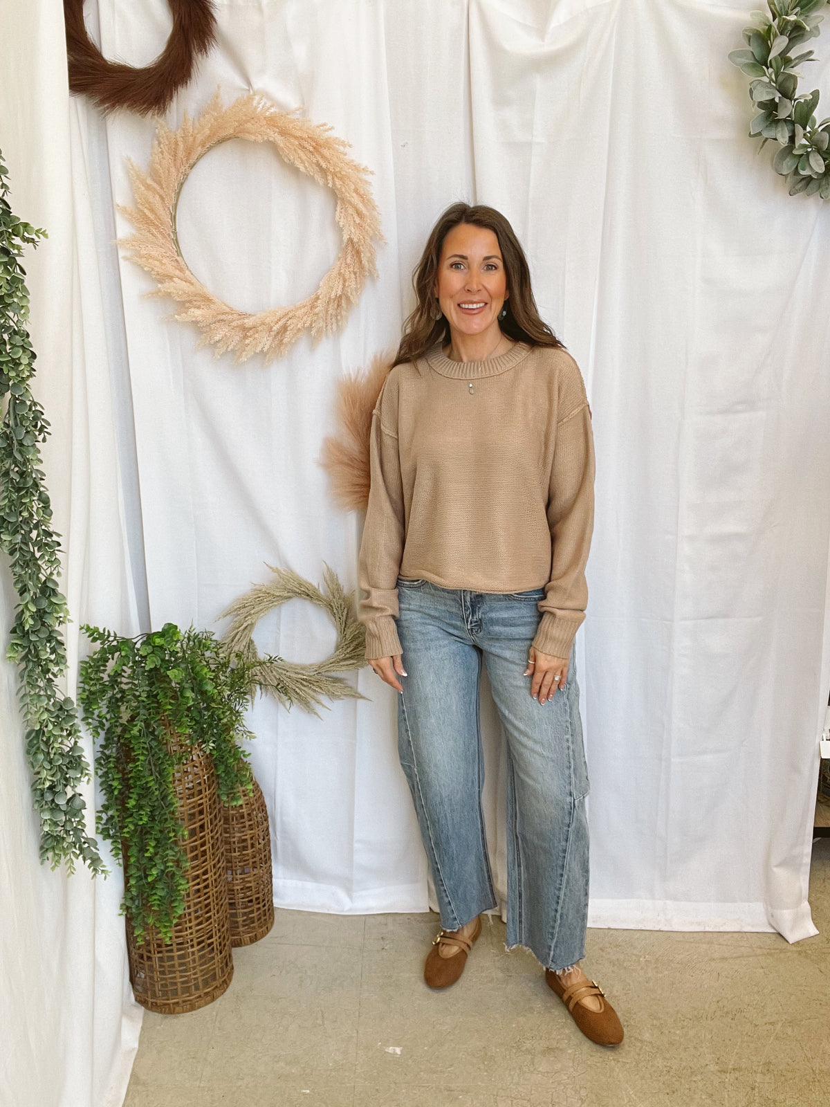Zara Knit Sweater-Taupe-Long Sleeve Tops-hyfve-The Silo Boutique, Women's Fashion Boutique Located in Warren and Grand Forks North Dakota
