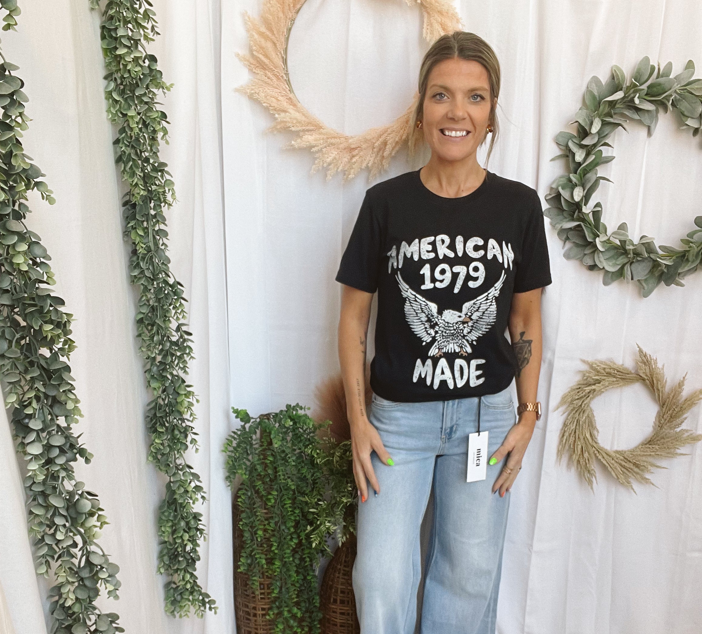 American 1979 Made Tee-Graphic Tees-faire-The Silo Boutique, Women's Fashion Boutique Located in Warren and Grand Forks North Dakota