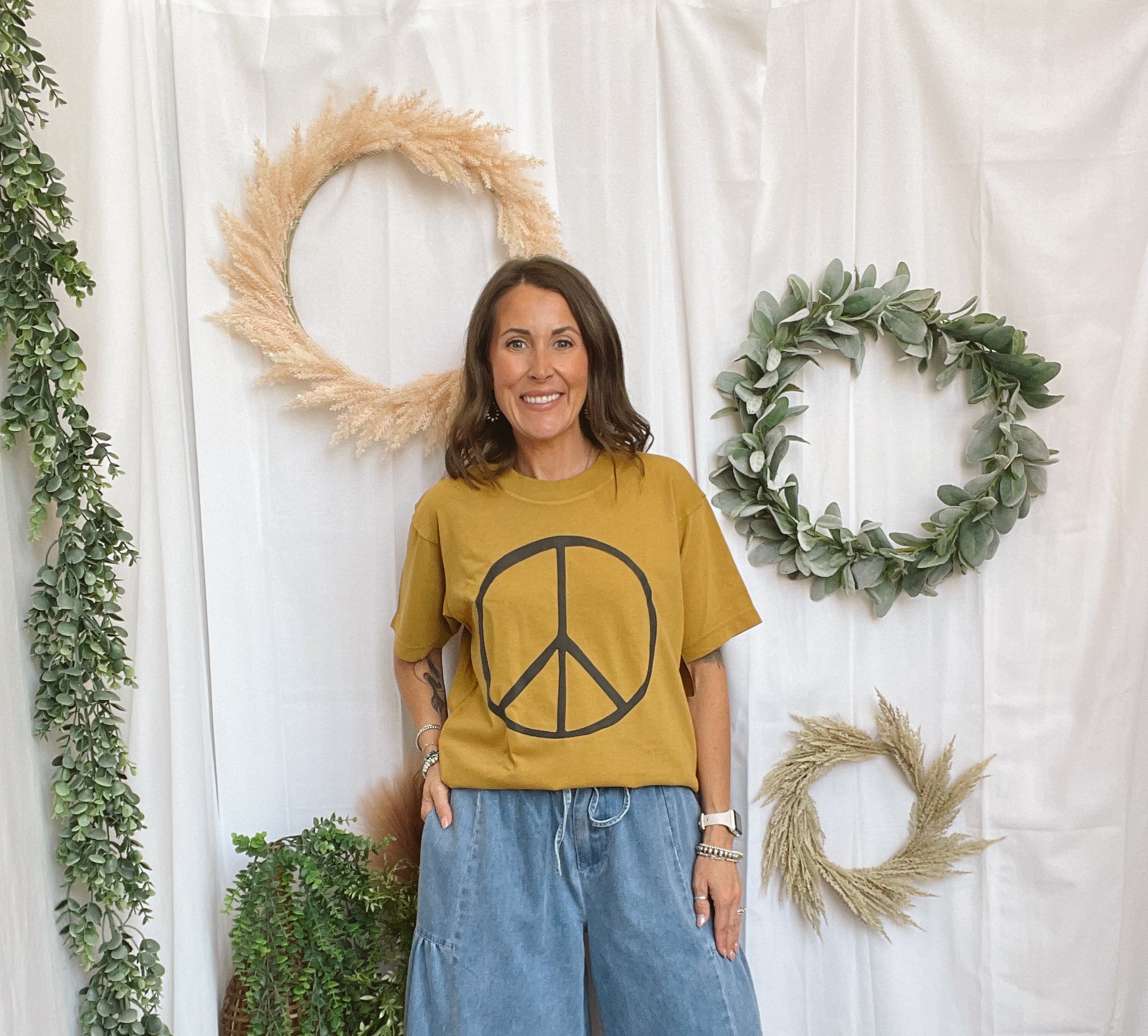 Peace & Never Regret Kindness Tee-Graphic Tees-southern bliss-The Silo Boutique, Women's Fashion Boutique Located in Warren and Grand Forks North Dakota