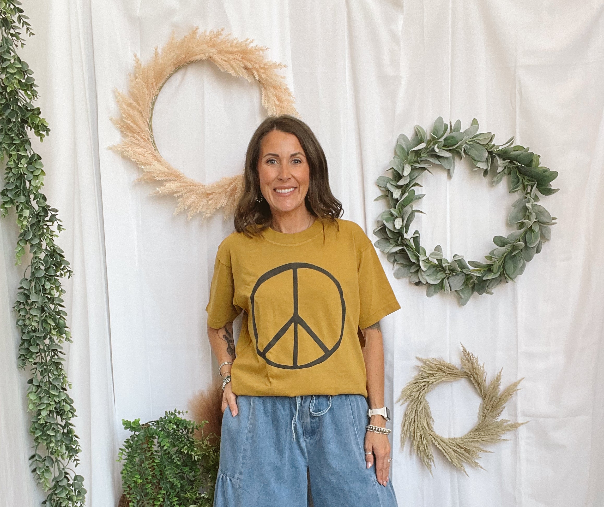 Peace & Never Regret Kindness Tee-Graphic Tees-southern bliss-The Silo Boutique, Women's Fashion Boutique Located in Warren and Grand Forks North Dakota