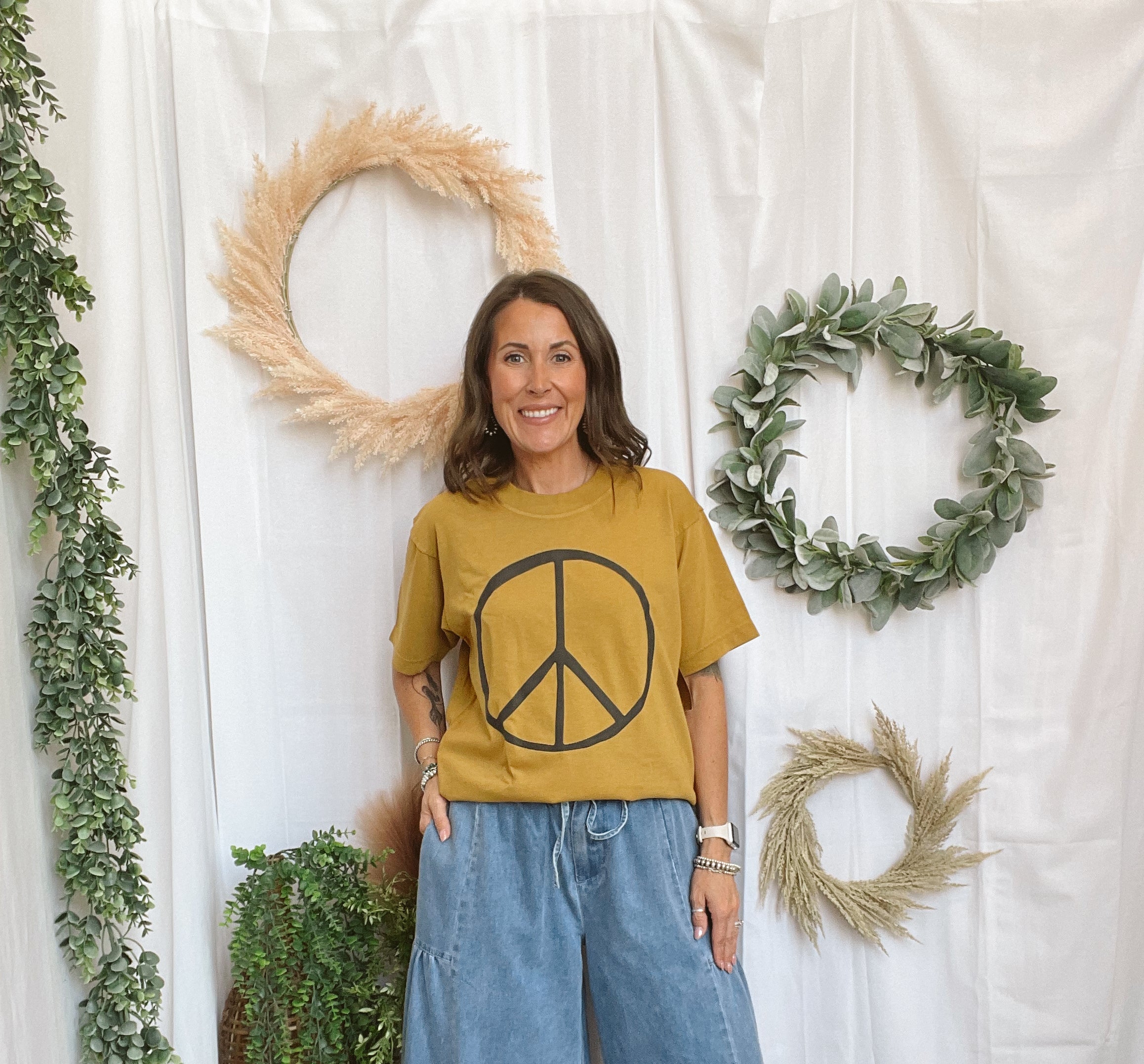 Peace & Never Regret Kindness Tee-Graphic Tees-southern bliss-The Silo Boutique, Women's Fashion Boutique Located in Warren and Grand Forks North Dakota