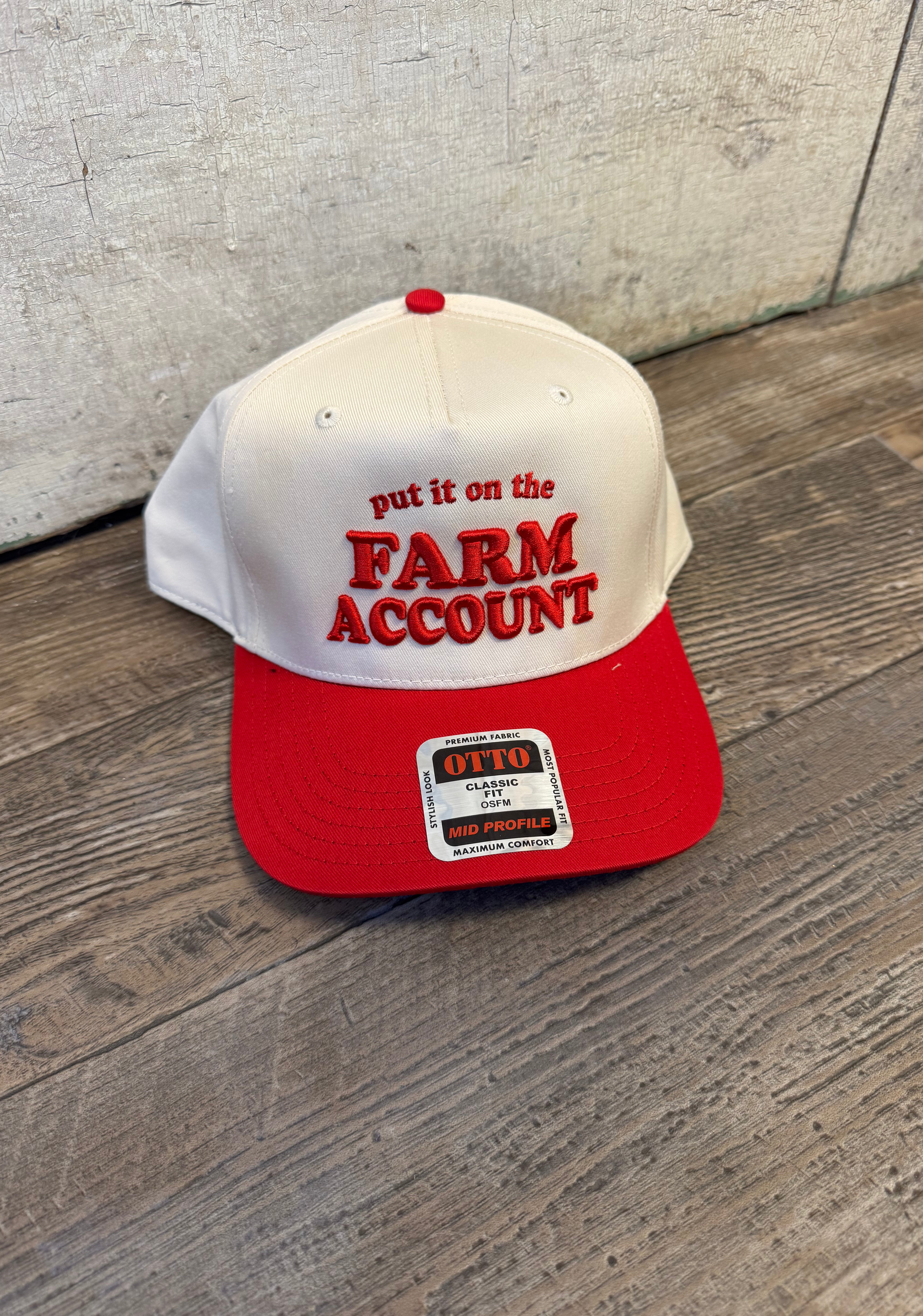 Put it on the Farm Account Hat-Red/Natural-Hats-p&d-The Silo Boutique, Women's Fashion Boutique Located in Warren and Grand Forks North Dakota
