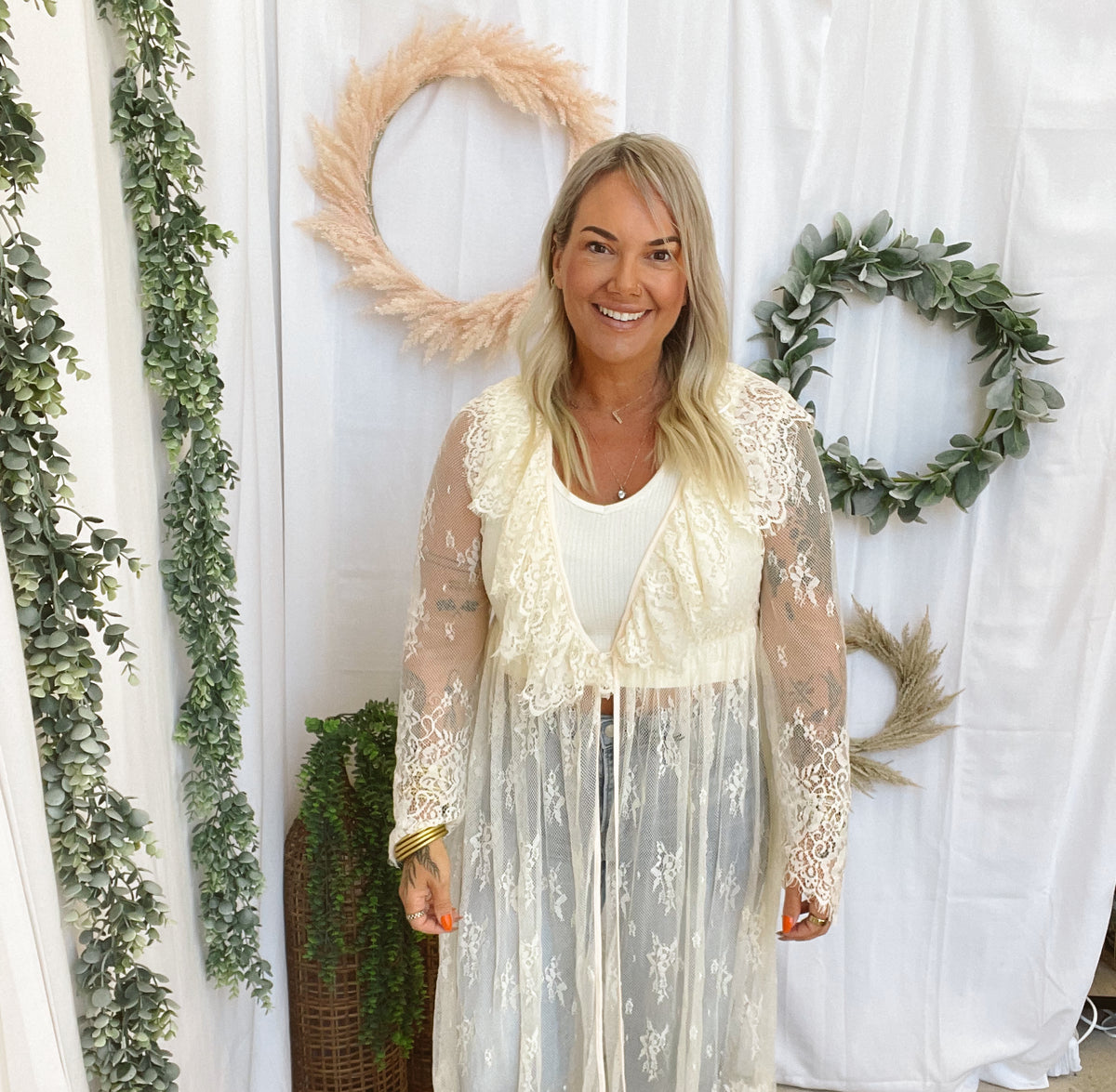 Blue B Lace Duster-Cardigans-blue B-The Silo Boutique, Women's Fashion Boutique Located in Warren and Grand Forks North Dakota