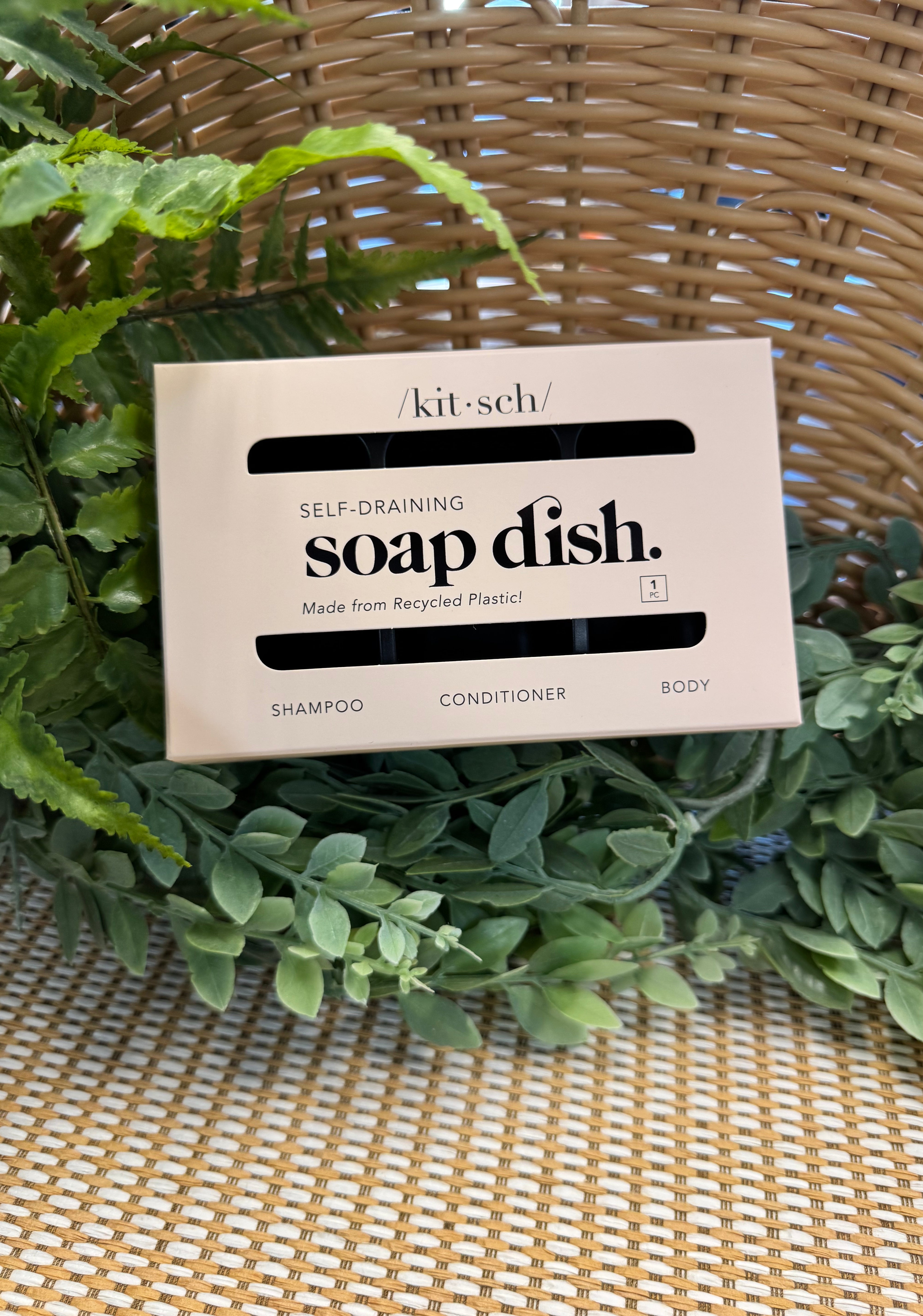 Kitsch Self-Draining Soap Dish-Black-Hair Accessories-kitsch-The Silo Boutique, Women's Fashion Boutique Located in Warren and Grand Forks North Dakota
