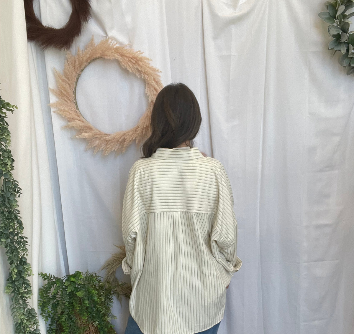 Emerson Button Down Top-Cream-Long Sleeve Tops-hyfve-The Silo Boutique, Women's Fashion Boutique Located in Warren and Grand Forks North Dakota