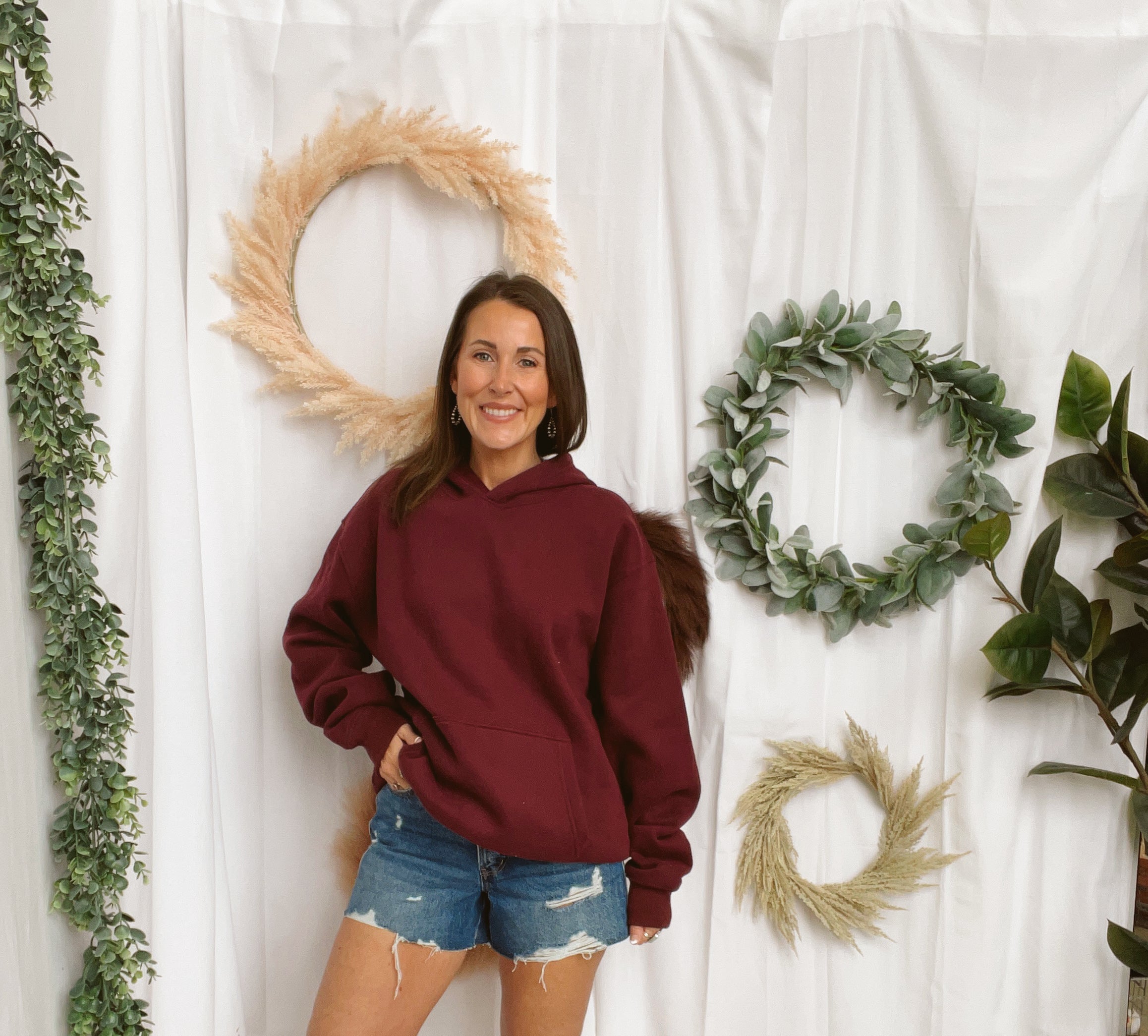 Carly Cloud Hooded Sweatshirt-Black Cherry-Sweatshirts-tictoc-The Silo Boutique, Women's Fashion Boutique Located in Warren and Grand Forks North Dakota