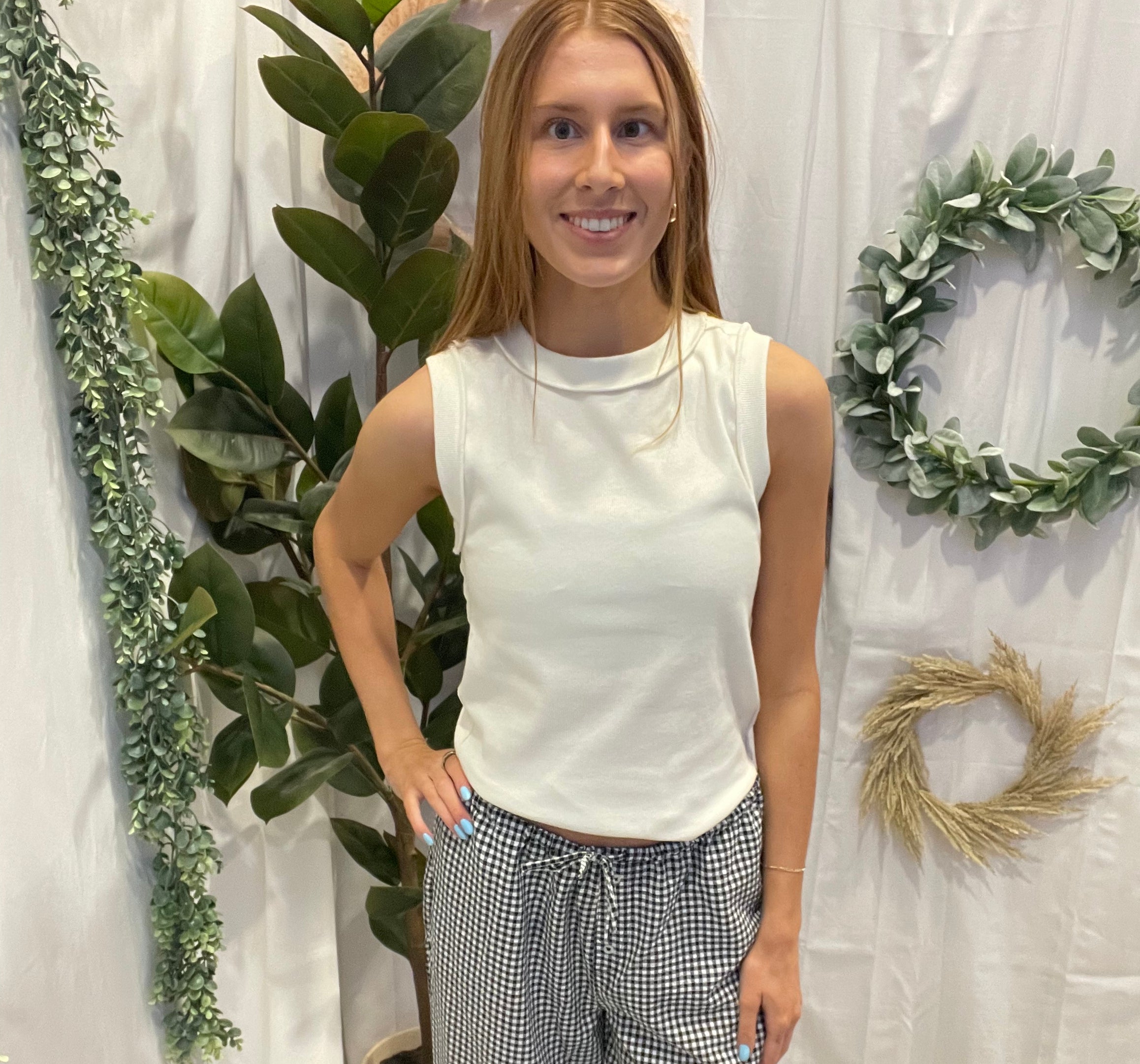 Hy Solid Ribbed Tank Top-Off White-Tank Tops-hyfve-The Silo Boutique, Women's Fashion Boutique Located in Warren and Grand Forks North Dakota