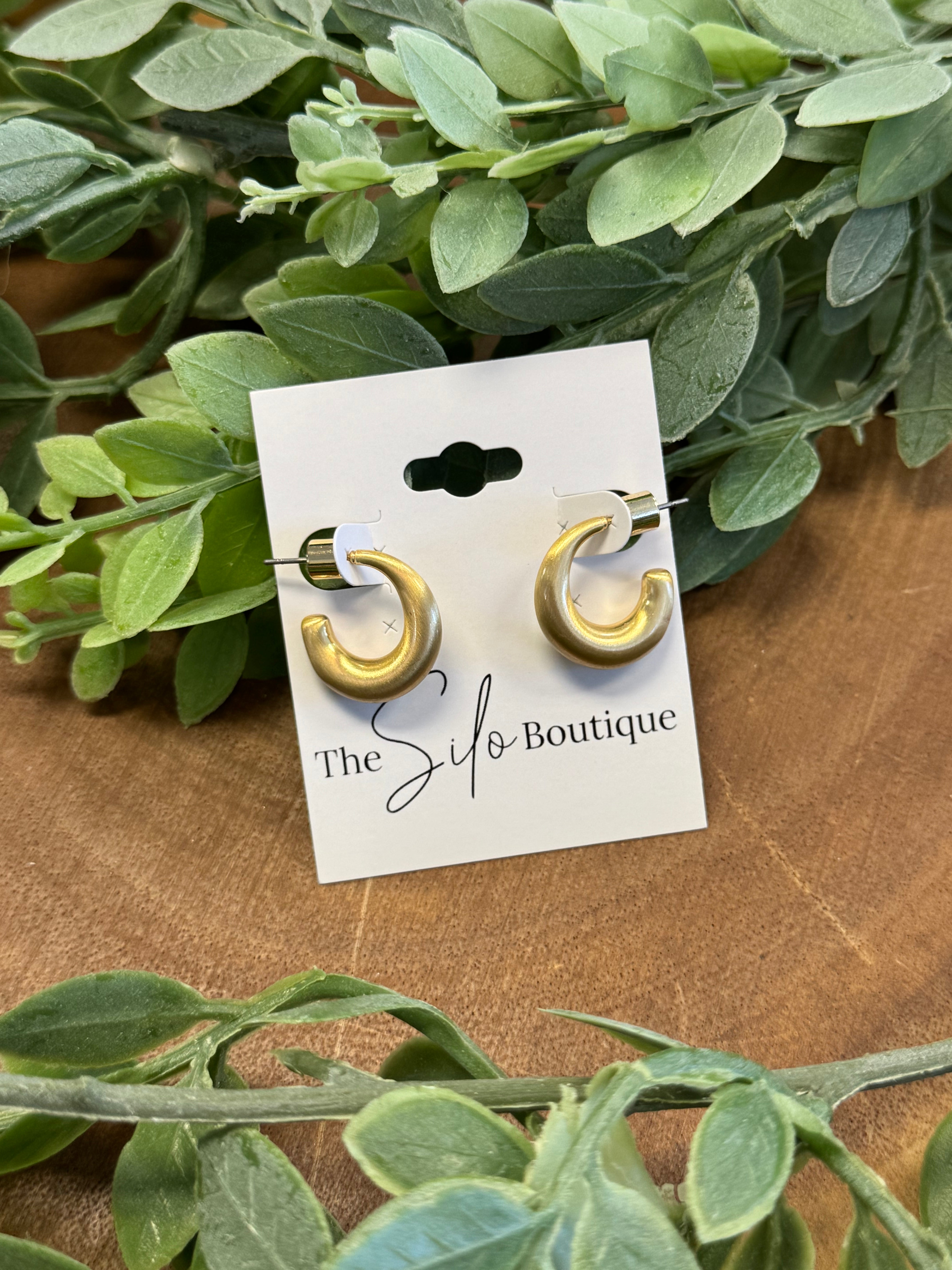 Gold Dipped Brushed Earrings-Earrings-fame-The Silo Boutique, Women's Fashion Boutique Located in Warren and Grand Forks North Dakota