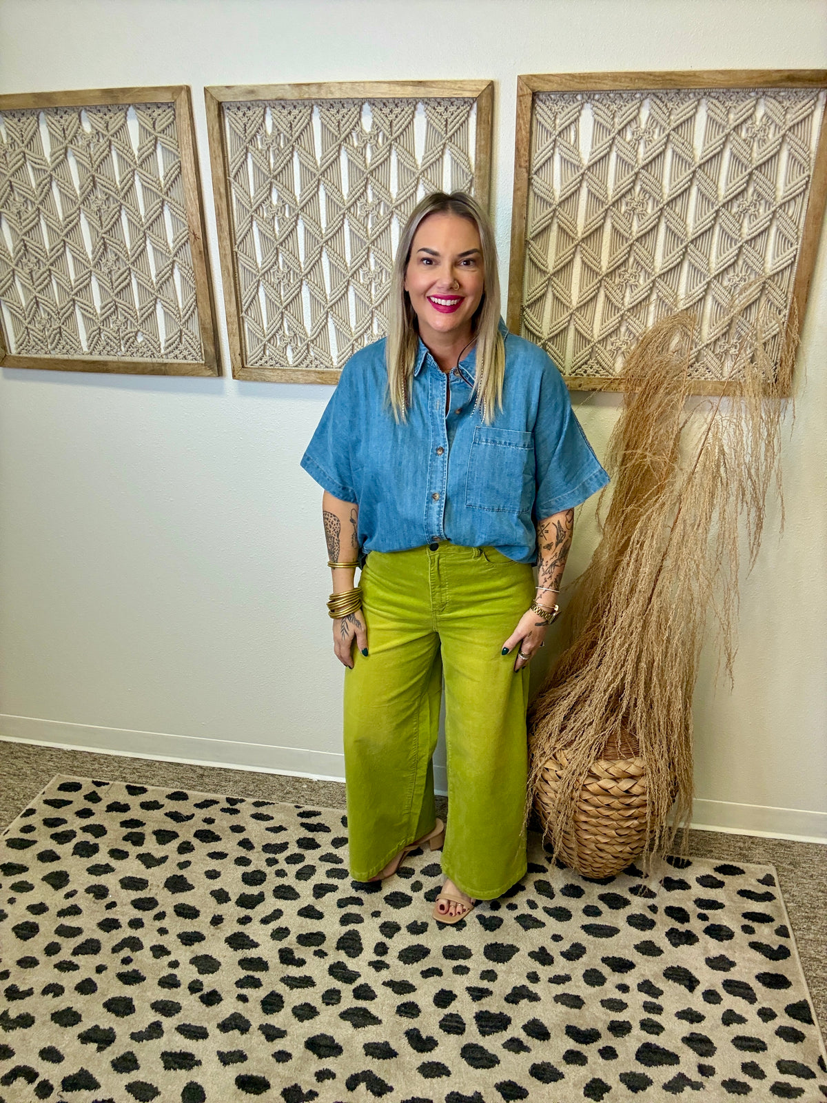 Celia Denim Short Sleeve Top-Short Sleeve Tops-twentyfourth-The Silo Boutique, Women's Fashion Boutique Located in Warren and Grand Forks North Dakota