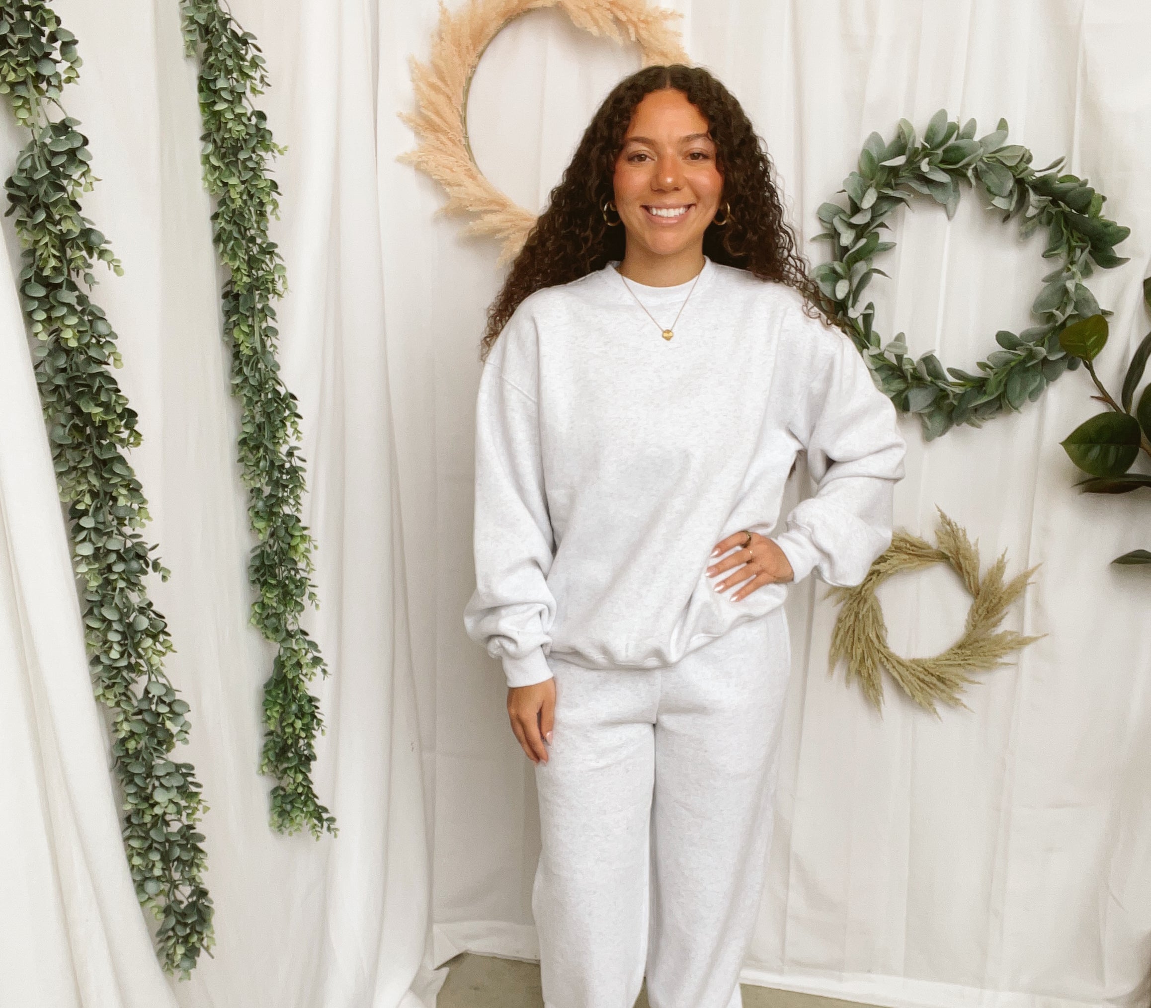 Lani Crew Sweatshirt-Ash-Sweatshirts-tictoc-The Silo Boutique, Women's Fashion Boutique Located in Warren and Grand Forks North Dakota