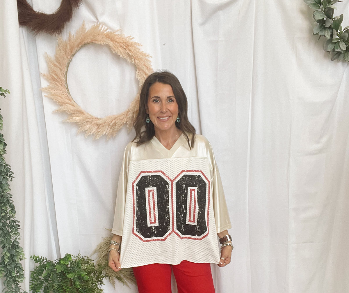 Jade Gameday Jersey-Short Sleeve Tops-jade by jane-The Silo Boutique, Women's Fashion Boutique Located in Warren and Grand Forks North Dakota