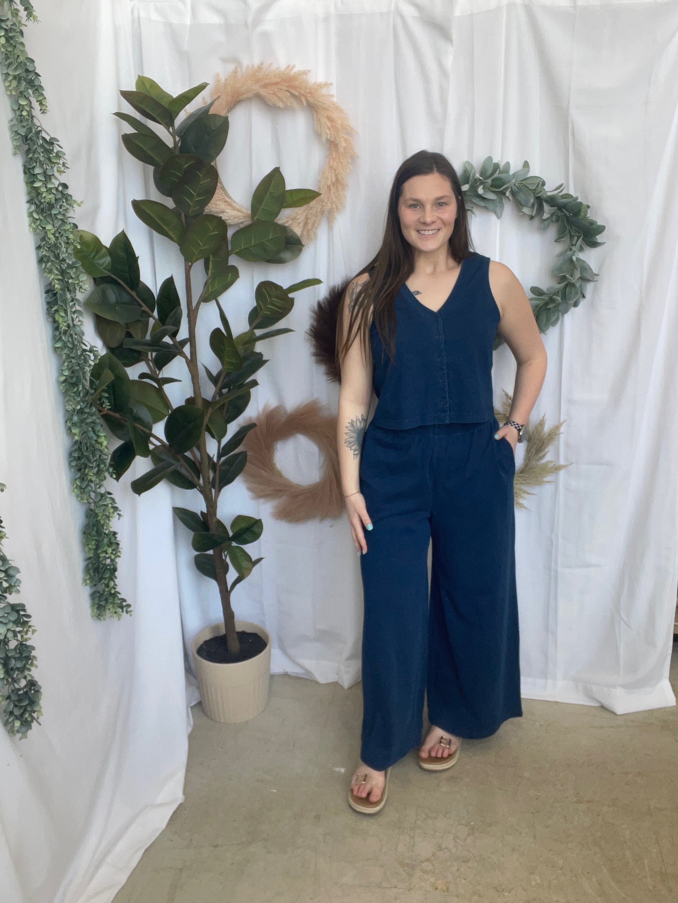 The Denim Blue Set-Outfit Sets-miou muse-The Silo Boutique, Women's Fashion Boutique Located in Warren and Grand Forks North Dakota