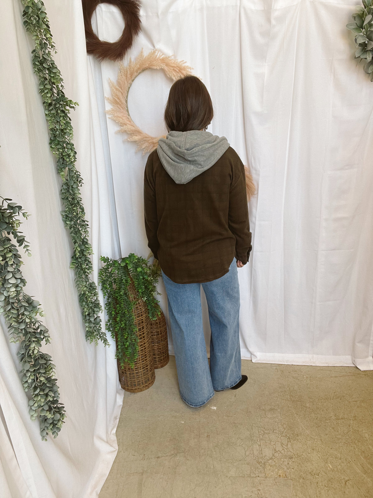 Hailey Check Plaid Shacket-Tobacco-Shackets-hem and thread-The Silo Boutique, Women's Fashion Boutique Located in Warren and Grand Forks North Dakota