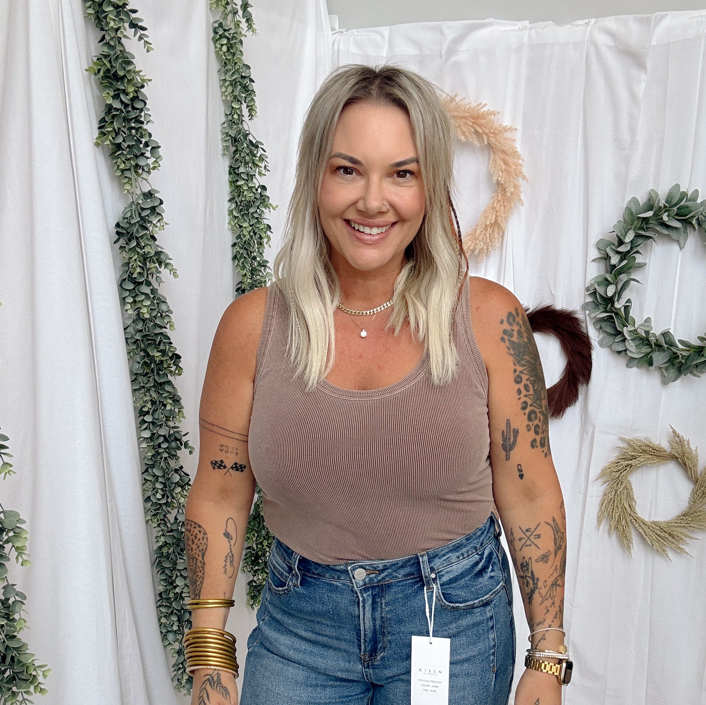 Classic Scoop Tank Top-Brown-Tank Tops-be cool-The Silo Boutique, Women's Fashion Boutique Located in Warren and Grand Forks North Dakota