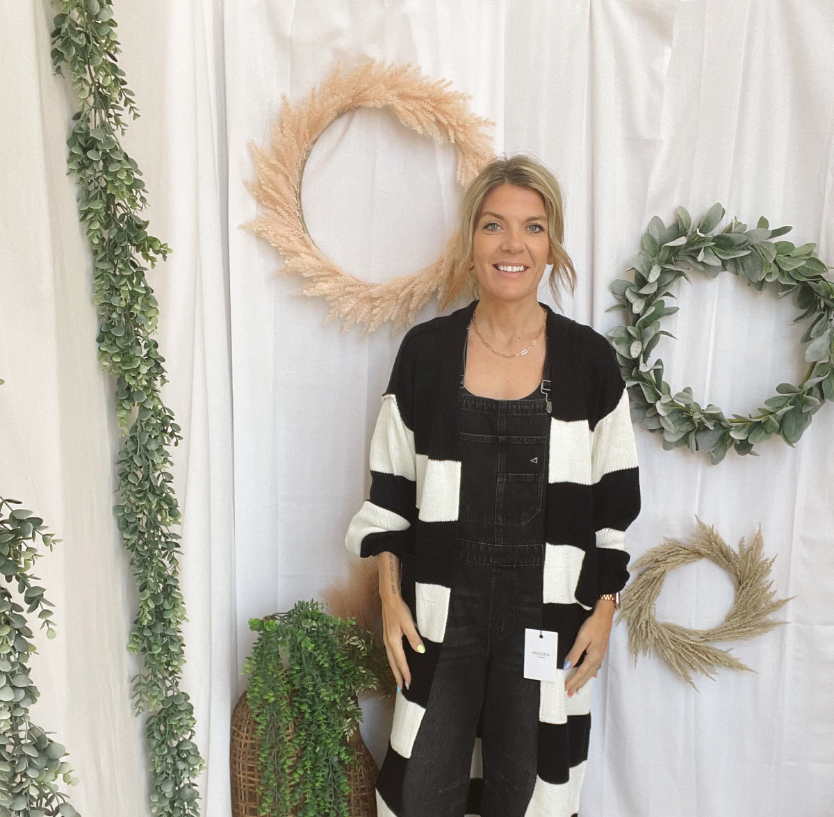 Panache Black and White Cardigan-Cardigans-panache-The Silo Boutique, Women's Fashion Boutique Located in Warren and Grand Forks North Dakota