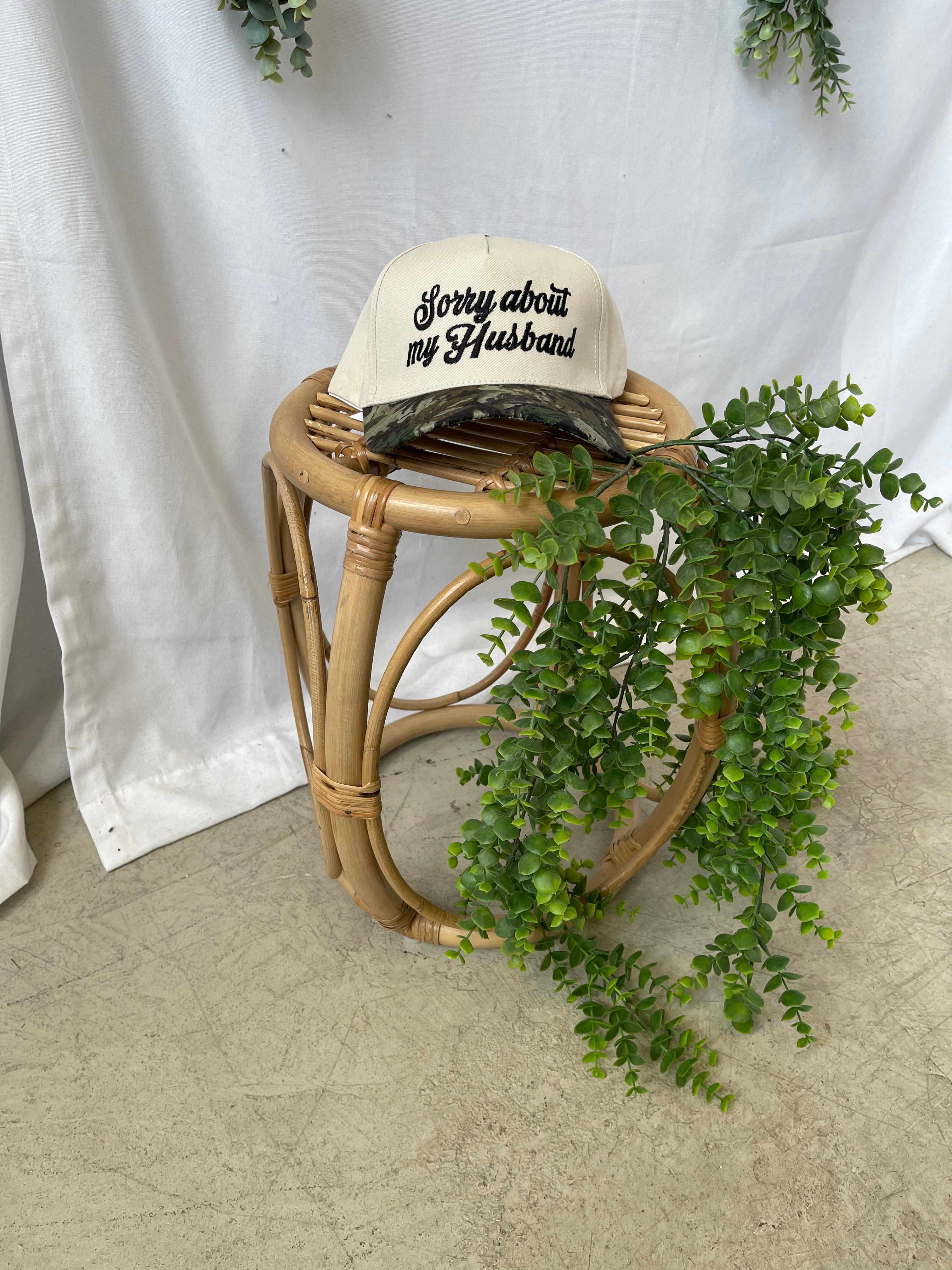 Zen Sorry About My Husband-Camo-Hats-Zenana-The Silo Boutique, Women's Fashion Boutique Located in Warren and Grand Forks North Dakota