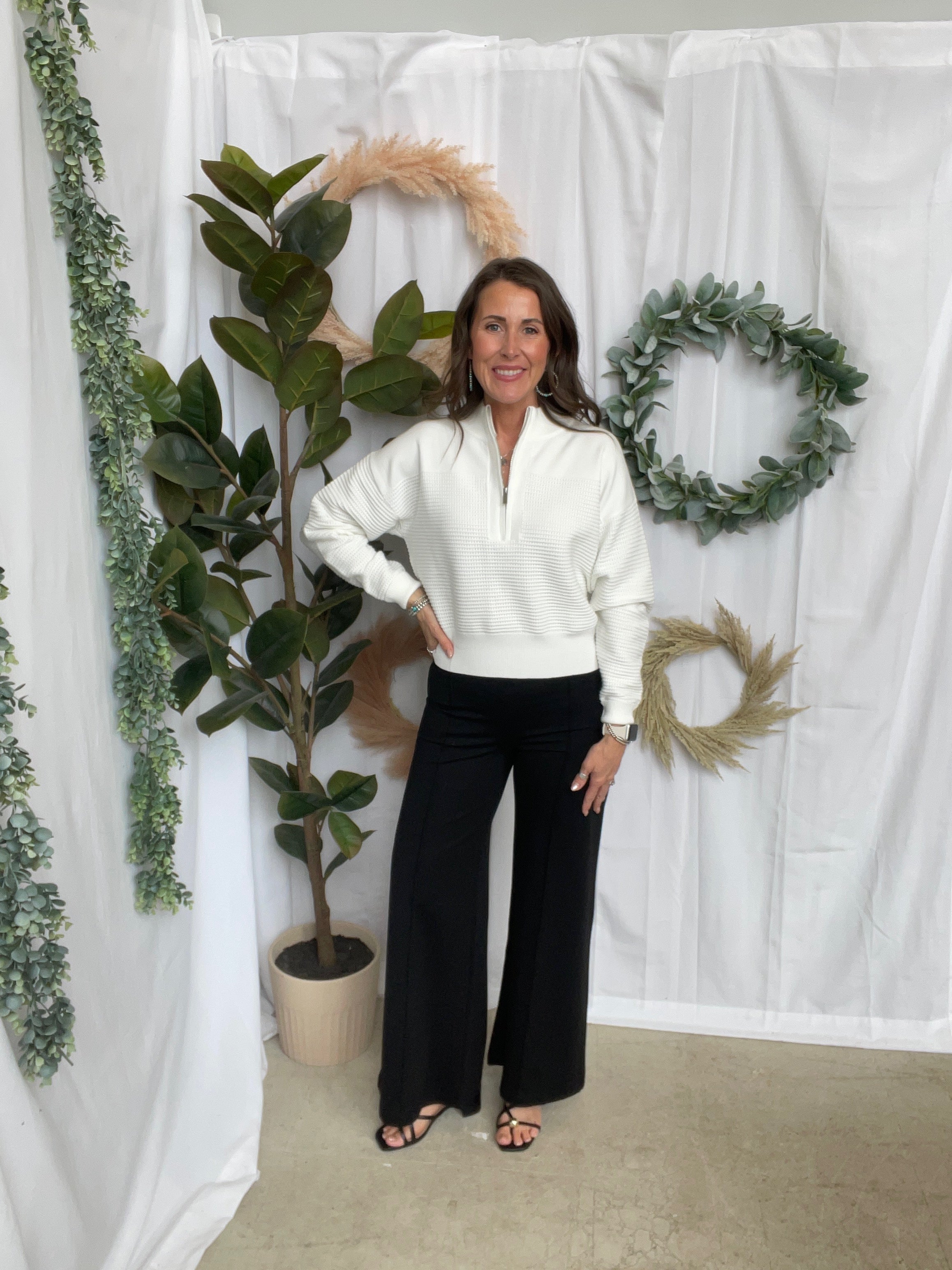 Allie Black Ponte Pant-Shorts-allie Rose-The Silo Boutique, Women's Fashion Boutique Located in Warren and Grand Forks North Dakota