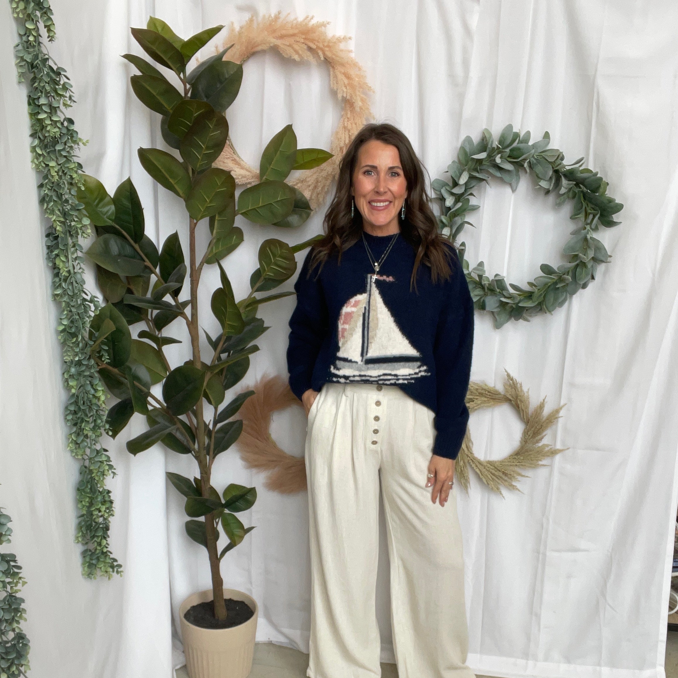 Allie Linen Pants-Natural-Pants-allie Rose-The Silo Boutique, Women's Fashion Boutique Located in Warren and Grand Forks North Dakota