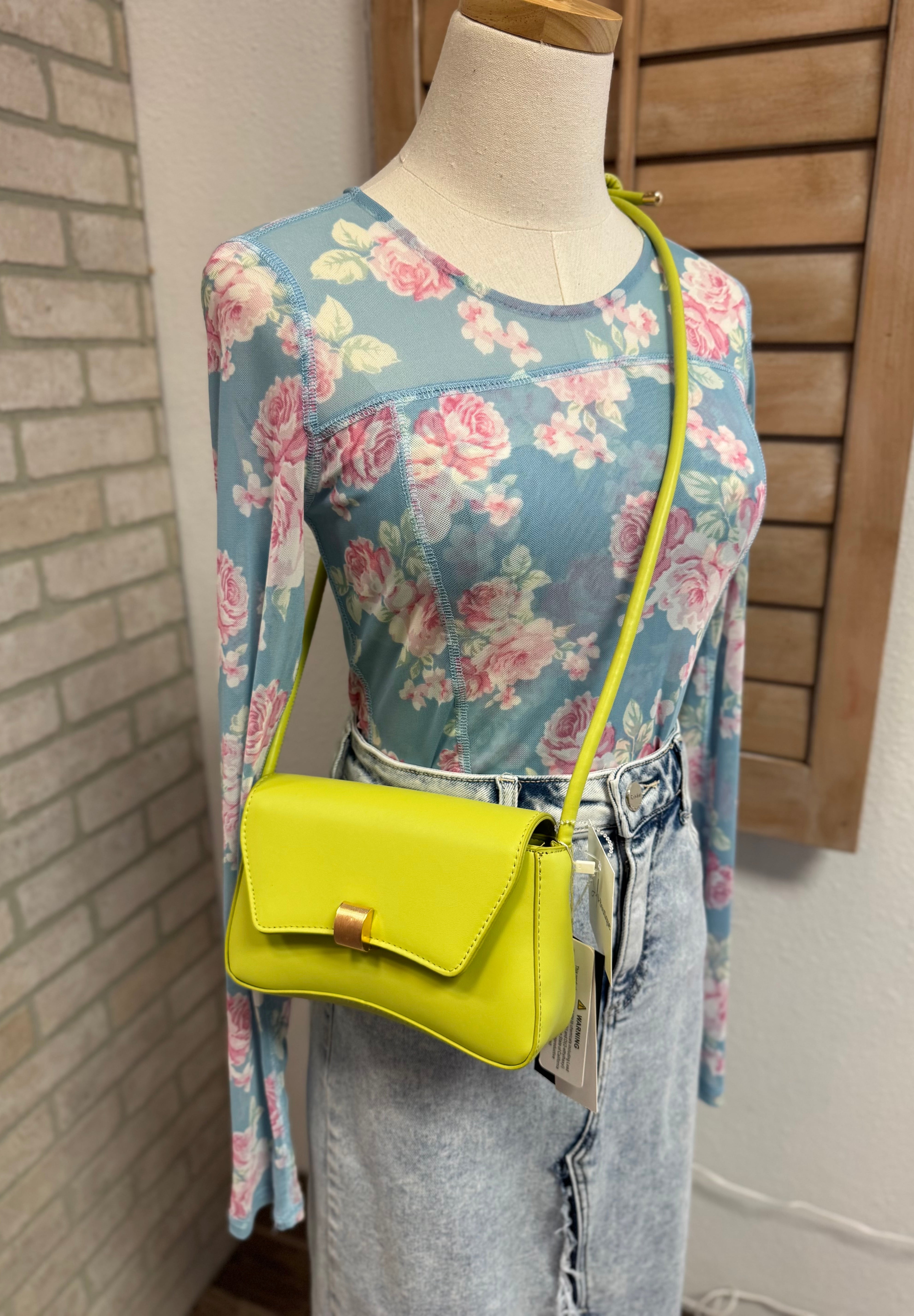 Leather Rope Purse-Lime-Final Sale-Purses-Fame-The Silo Boutique, Women's Fashion Boutique Located in Warren and Grand Forks North Dakota