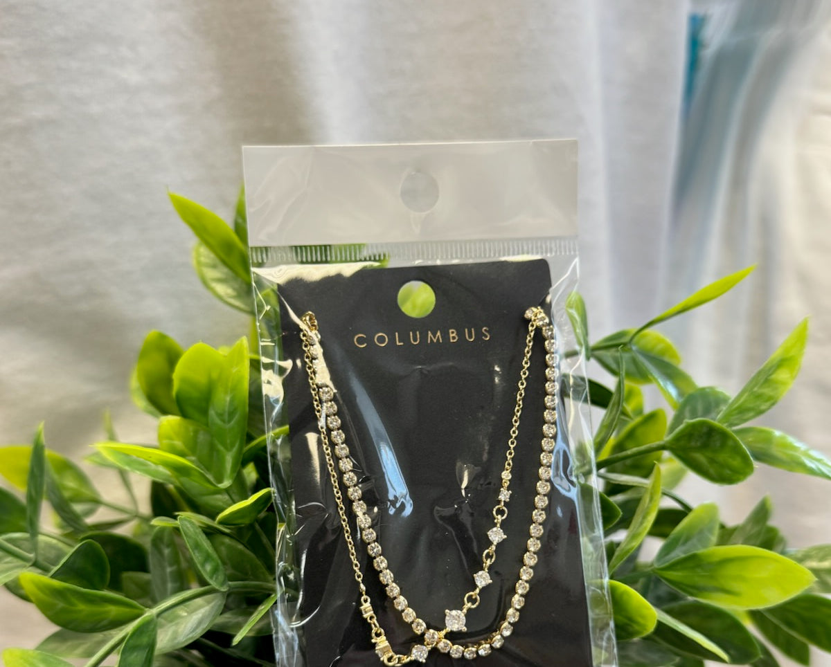 Gold Cubic Layered Necklace-Necklaces-Fame-The Silo Boutique, Women's Fashion Boutique Located in Warren and Grand Forks North Dakota