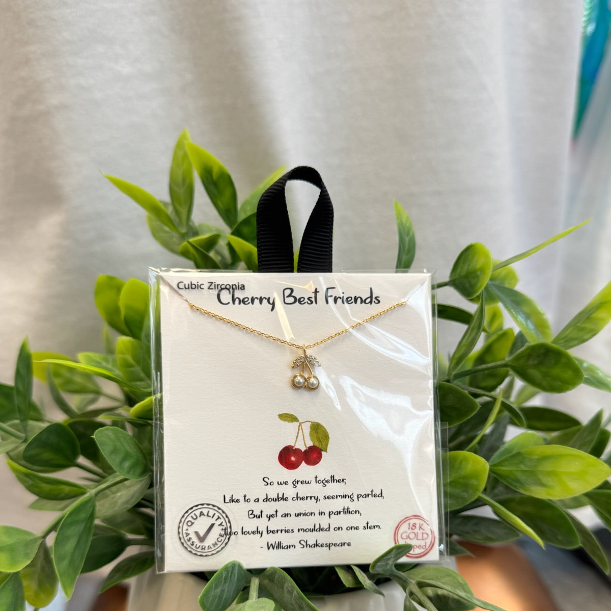 Cherry Best Friends Necklace-Necklaces-Fame-The Silo Boutique, Women's Fashion Boutique Located in Warren and Grand Forks North Dakota