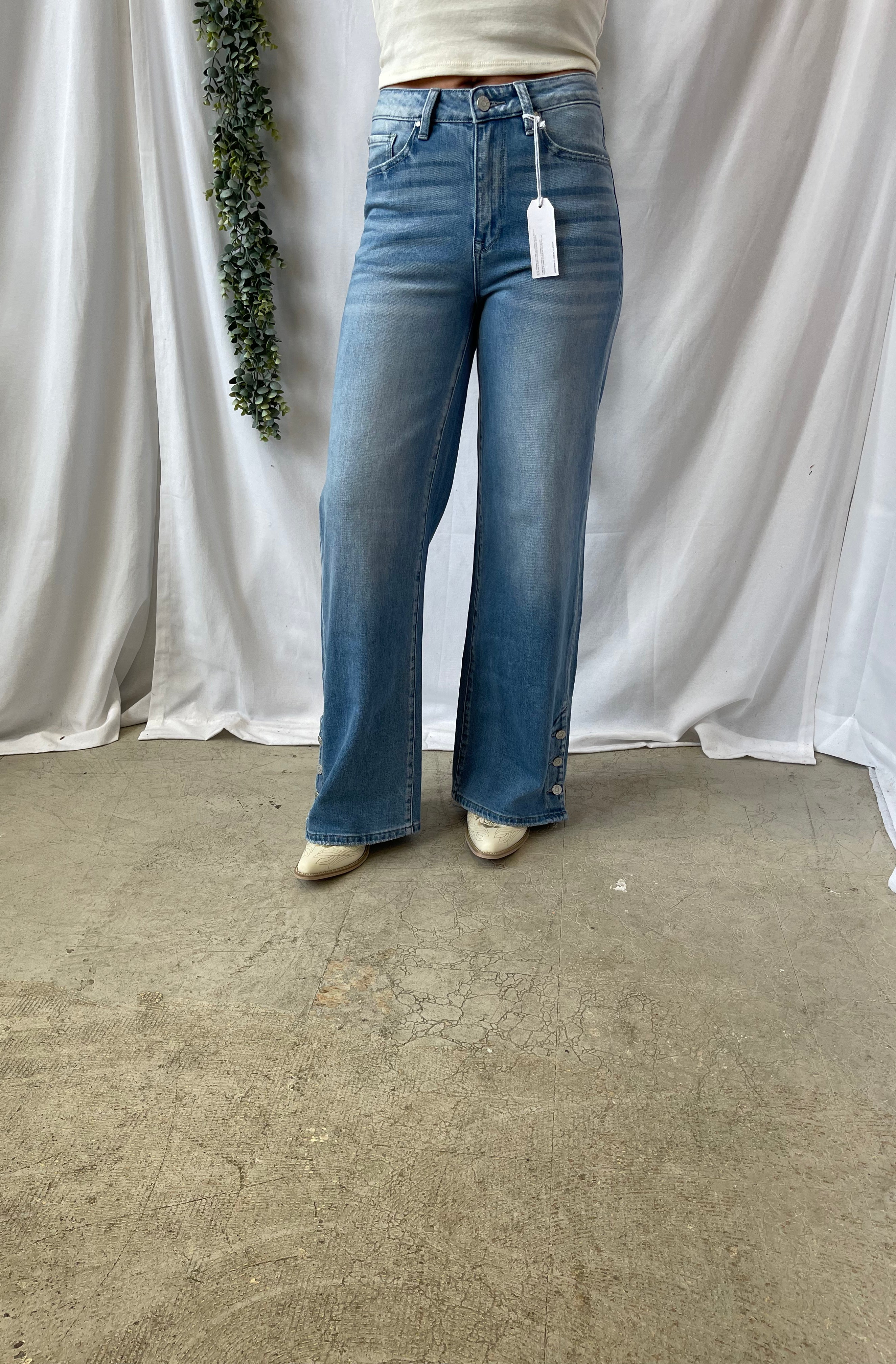 Petra Super Soft Button Detail Flare Jean-Final Sale-Jeans-petra-The Silo Boutique, Women's Fashion Boutique Located in Warren and Grand Forks North Dakota