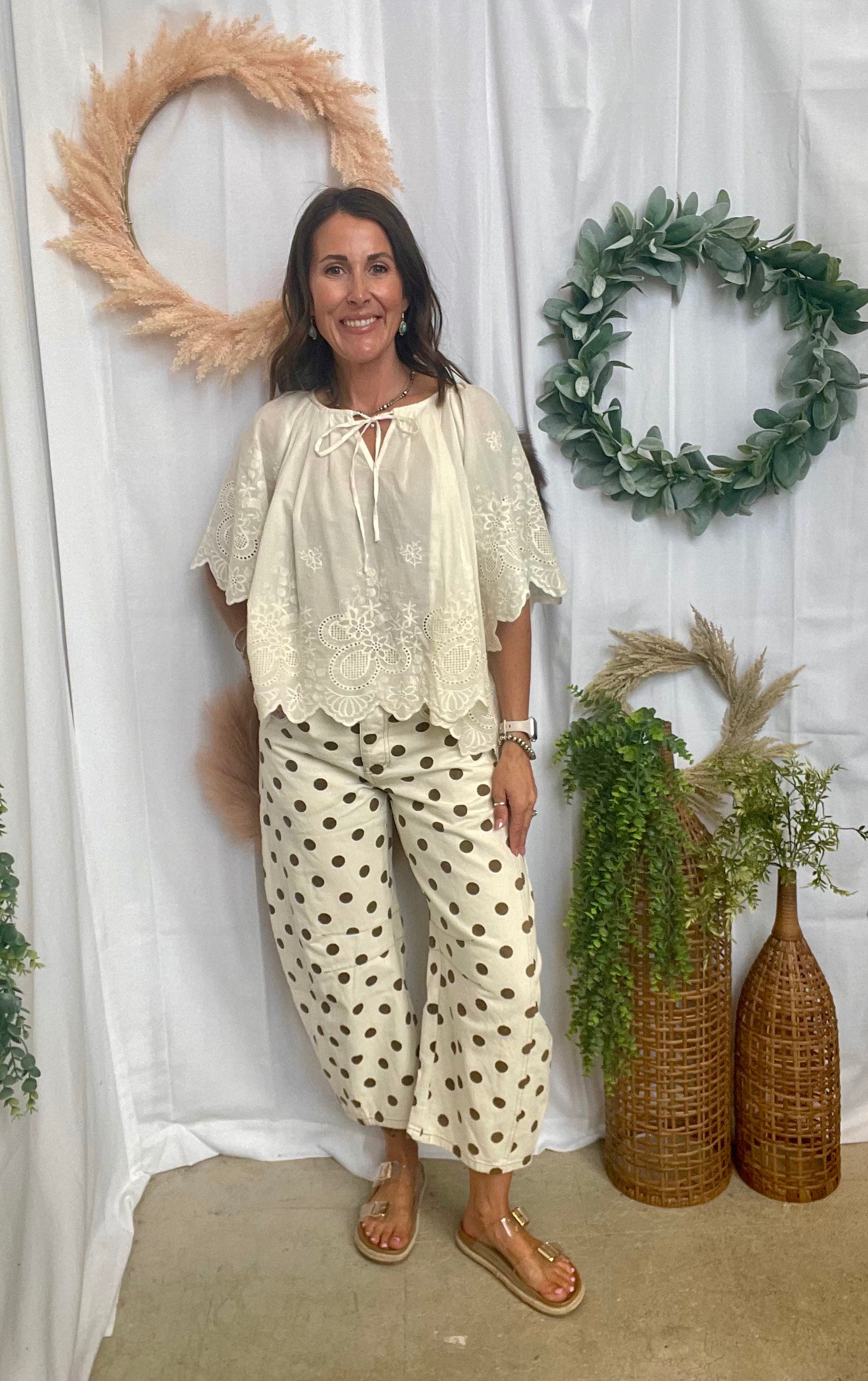 Avery Polka Dot Jeans-Jeans-eesome-The Silo Boutique, Women's Fashion Boutique Located in Warren and Grand Forks North Dakota