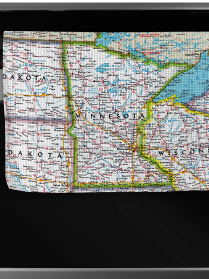 Minnesota Map Tea Towel-Tea Towels-Daisy May Designs-The Silo Boutique, Women's Fashion Boutique Located in Warren and Grand Forks North Dakota