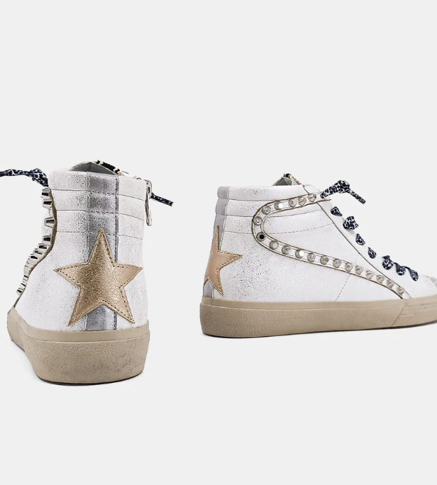 ShuShop Rio White Silver Sneaker-Final Sale-Shoes-shushop-The Silo Boutique, Women's Fashion Boutique Located in Warren and Grand Forks North Dakota