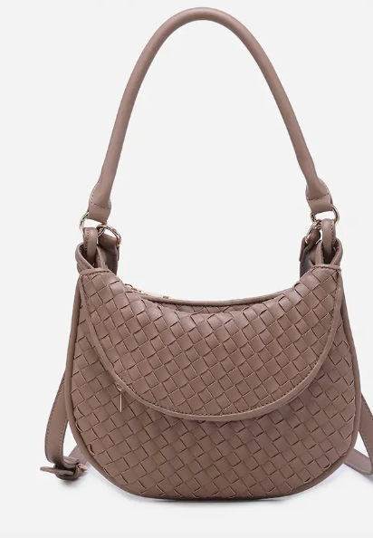 Jen and Co Kaylor Woven Purse-Taupe-Purses-Jen and Co-The Silo Boutique, Women's Fashion Boutique Located in Warren and Grand Forks North Dakota