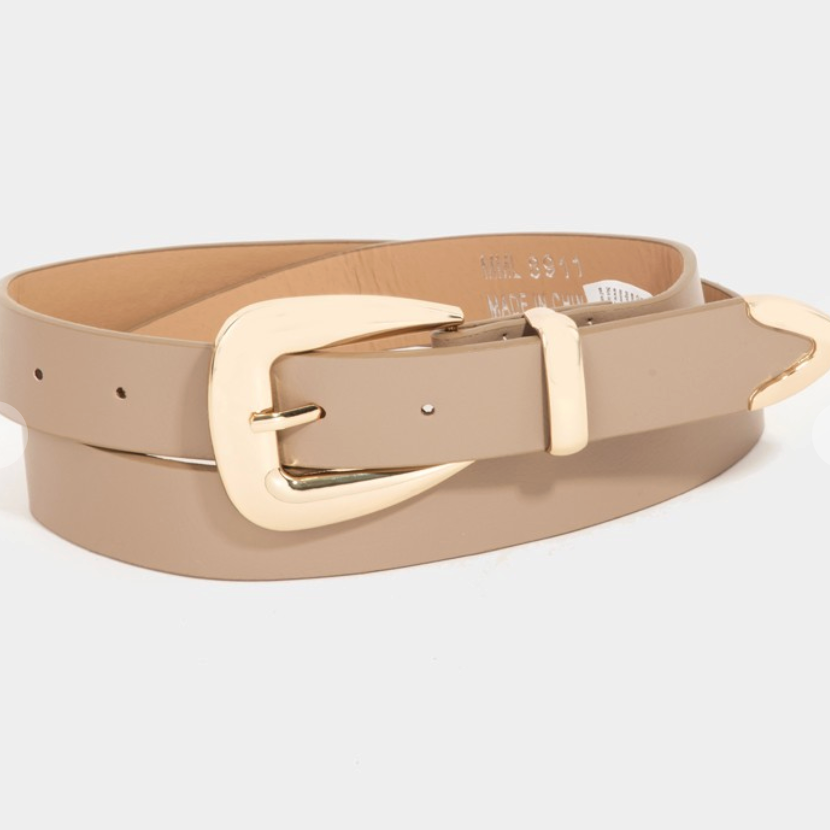 Smooth Belt-Tan-Belts-Fame-The Silo Boutique, Women's Fashion Boutique Located in Warren and Grand Forks North Dakota