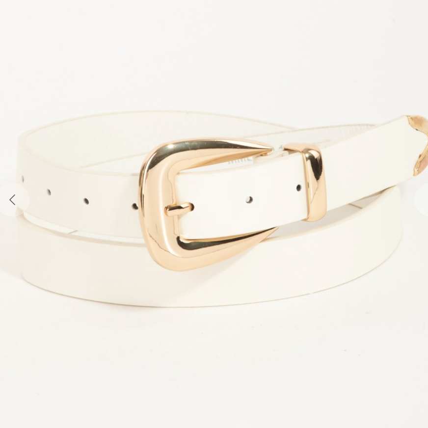 Smooth Belt-Ivory-Belts-Fame-The Silo Boutique, Women's Fashion Boutique Located in Warren and Grand Forks North Dakota