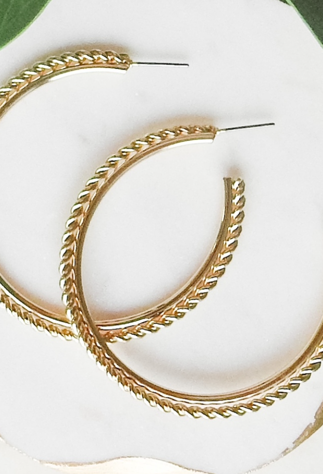 Lou Twist Hoop Earrings-Earrings-lou and co-The Silo Boutique, Women's Fashion Boutique Located in Warren and Grand Forks North Dakota