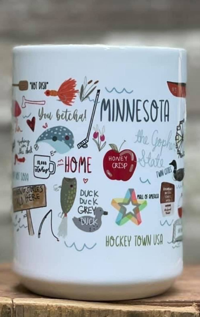 Minnesota Coffee Mug-Coffee Mugs-ivory and sage-The Silo Boutique, Women's Fashion Boutique Located in Warren and Grand Forks North Dakota