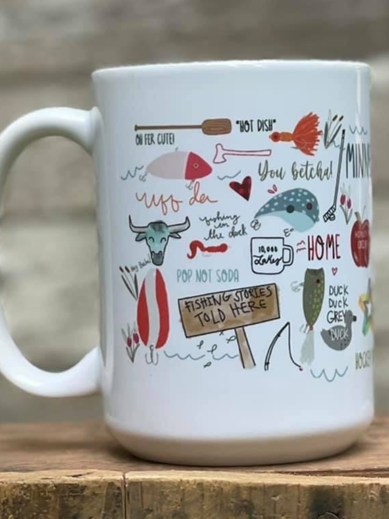 Minnesota Coffee Mug-Coffee Mugs-ivory and sage-The Silo Boutique, Women's Fashion Boutique Located in Warren and Grand Forks North Dakota