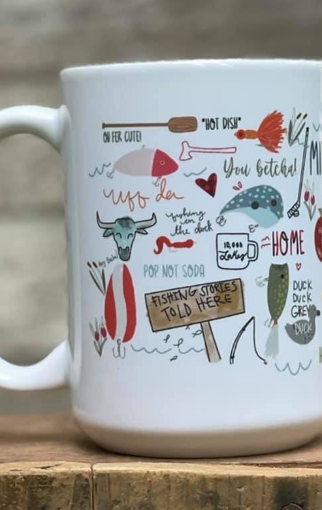 Minnesota Coffee Mug-Coffee Mugs-ivory and sage-The Silo Boutique, Women's Fashion Boutique Located in Warren and Grand Forks North Dakota