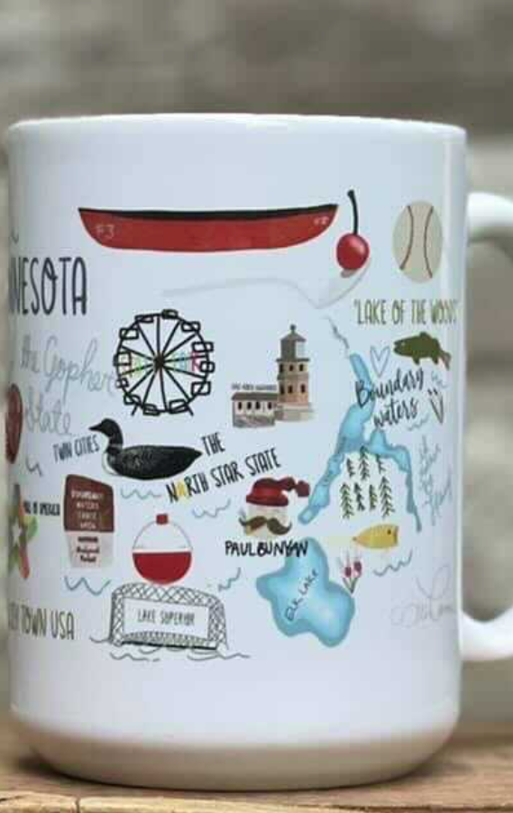 Minnesota Coffee Mug-Coffee Mugs-ivory and sage-The Silo Boutique, Women's Fashion Boutique Located in Warren and Grand Forks North Dakota