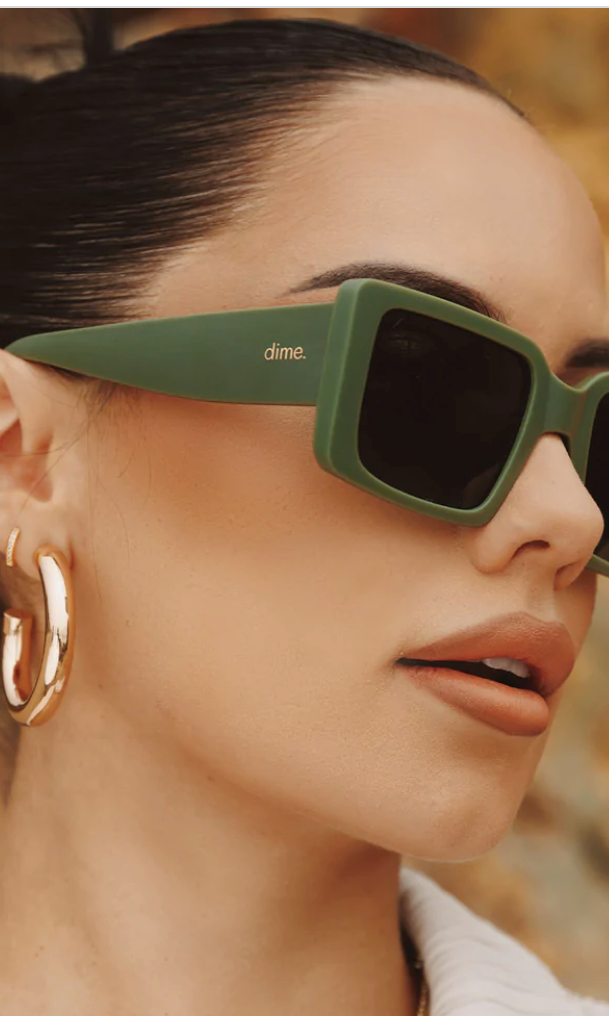 Dime Brunch Matte Olive Sunglasses-Sunglasses-dime-The Silo Boutique, Women's Fashion Boutique Located in Warren and Grand Forks North Dakota