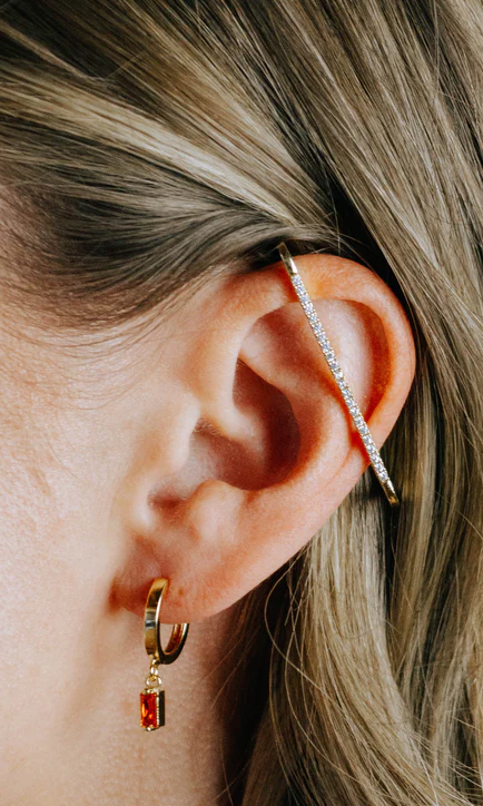 Pave Ear Bar-Earrings-locked and layered-The Silo Boutique, Women's Fashion Boutique Located in Warren and Grand Forks North Dakota