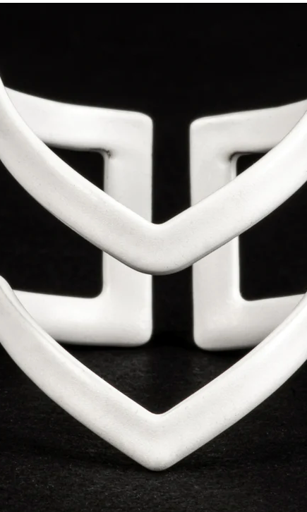 White Double Chevron Ring-Rings-locked and layered-The Silo Boutique, Women's Fashion Boutique Located in Warren and Grand Forks North Dakota