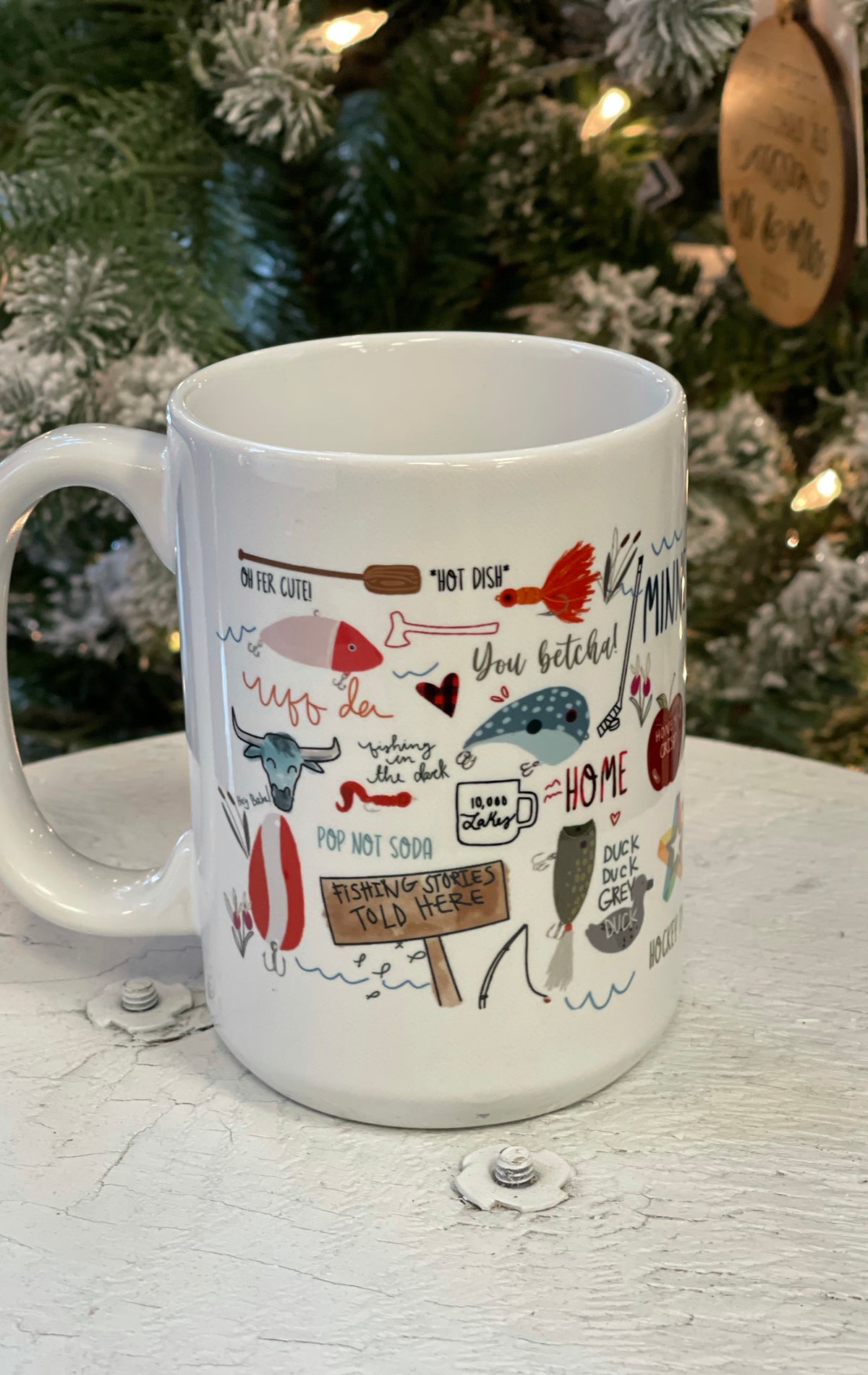 Minnesota Coffee Mug-Coffee Mugs-ivory and sage-The Silo Boutique, Women's Fashion Boutique Located in Warren and Grand Forks North Dakota