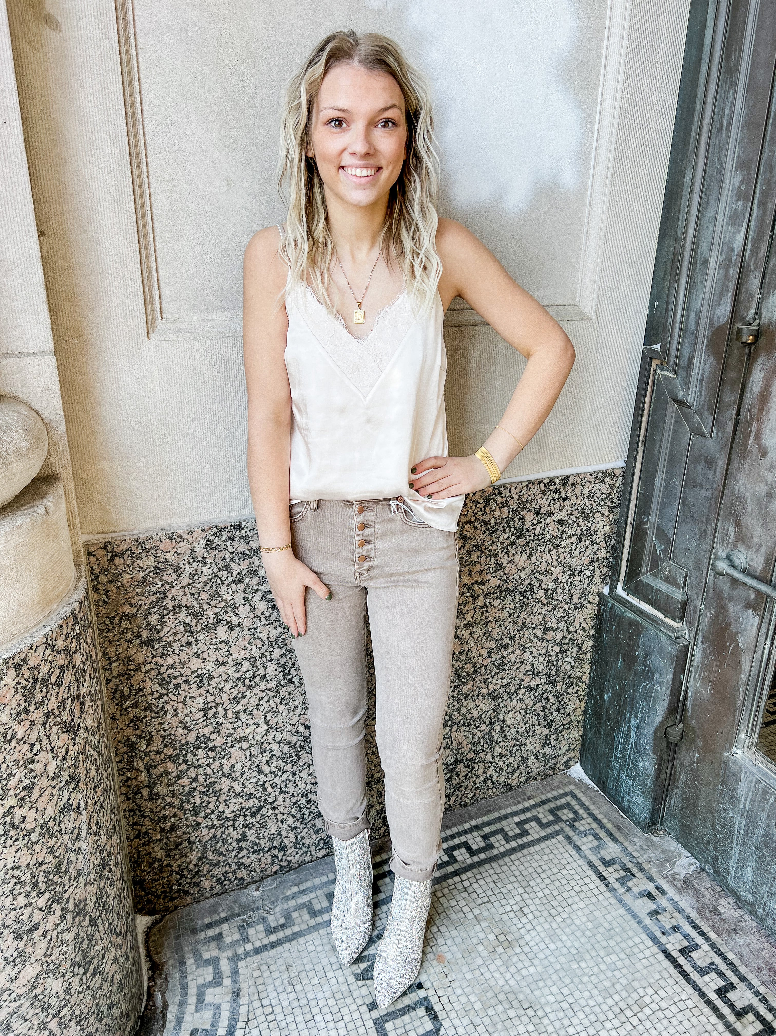 Cream Stella Cami-Final Sale-Cami-skies are blue-The Silo Boutique, Women's Fashion Boutique Located in Warren and Grand Forks North Dakota