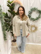 Be Cool Taupe Oversized Soft Shacket-Shackets-be cool-The Silo Boutique, Women's Fashion Boutique Located in Warren and Grand Forks North Dakota