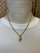 Rhinestone Initial Necklace-Necklaces-Fame-The Silo Boutique, Women's Fashion Boutique Located in Warren and Grand Forks North Dakota