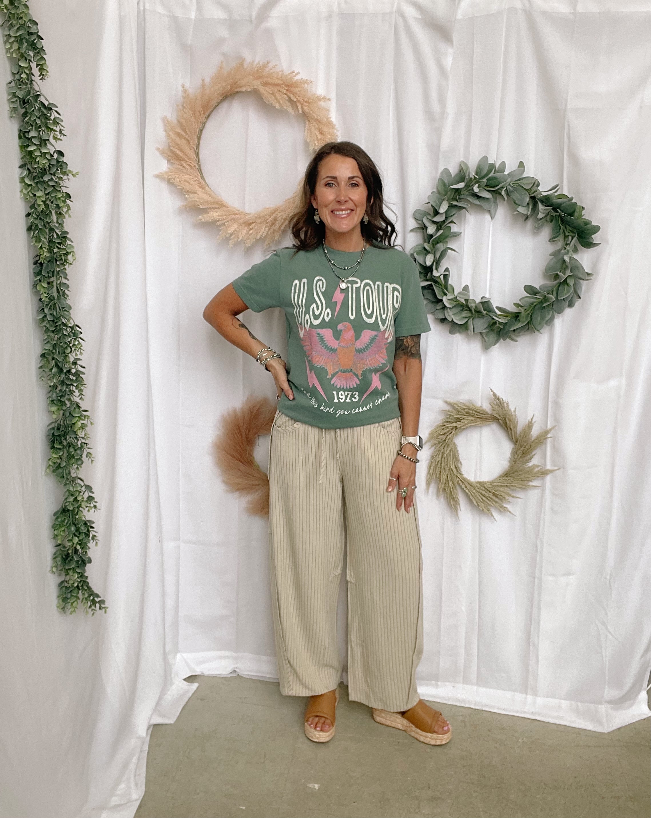 The Lovey Striped Pants-Oatmeal-Pants-oddi-The Silo Boutique, Women's Fashion Boutique Located in Warren and Grand Forks North Dakota
