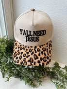 Y'all Need Jesus Hat-Leopard-Hats-Zenana-The Silo Boutique, Women's Fashion Boutique Located in Warren and Grand Forks North Dakota