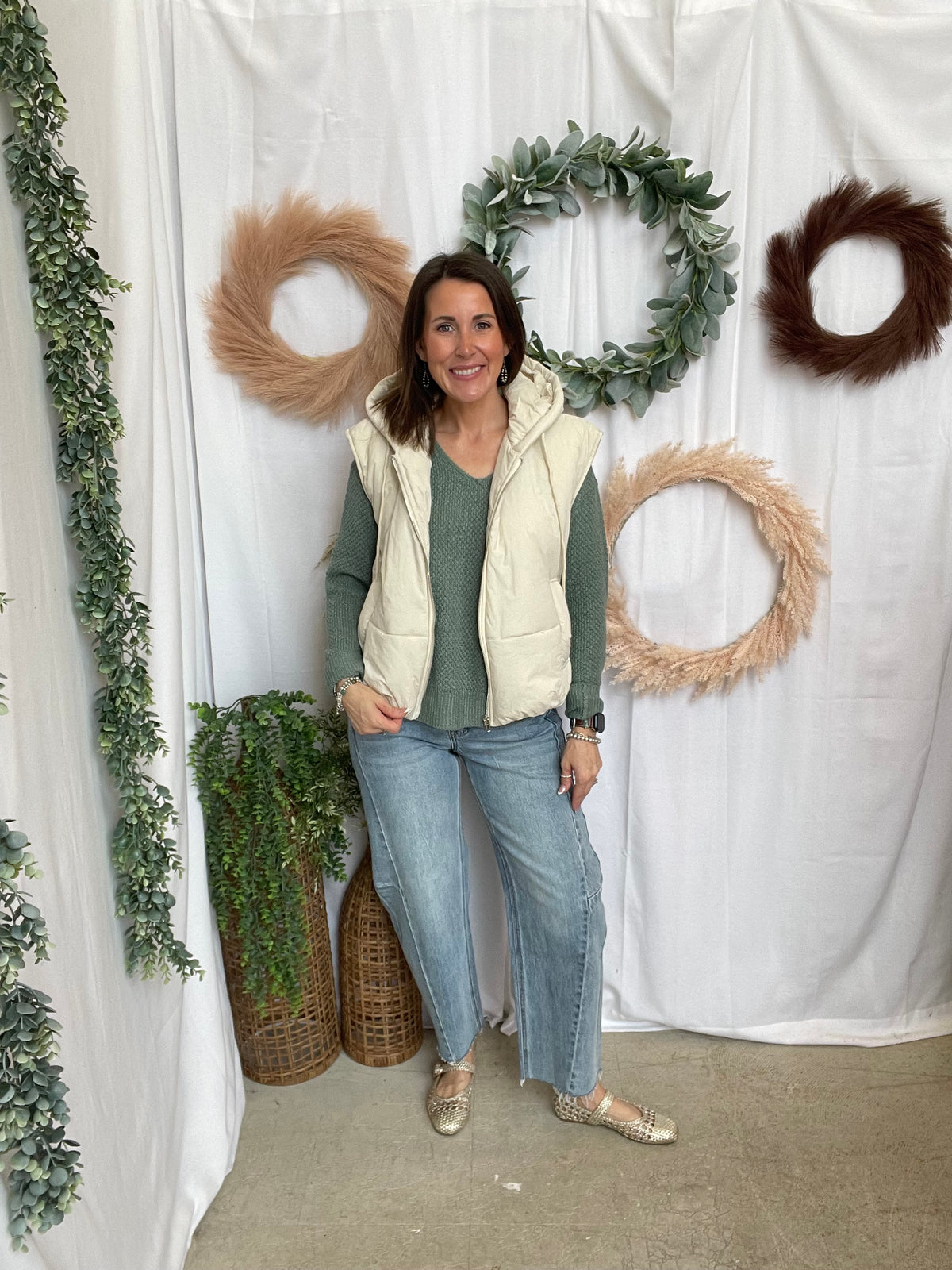 Zoe Puffer Vest-Ivory-Vests-staccato-The Silo Boutique, Women's Fashion Boutique Located in Warren and Grand Forks North Dakota