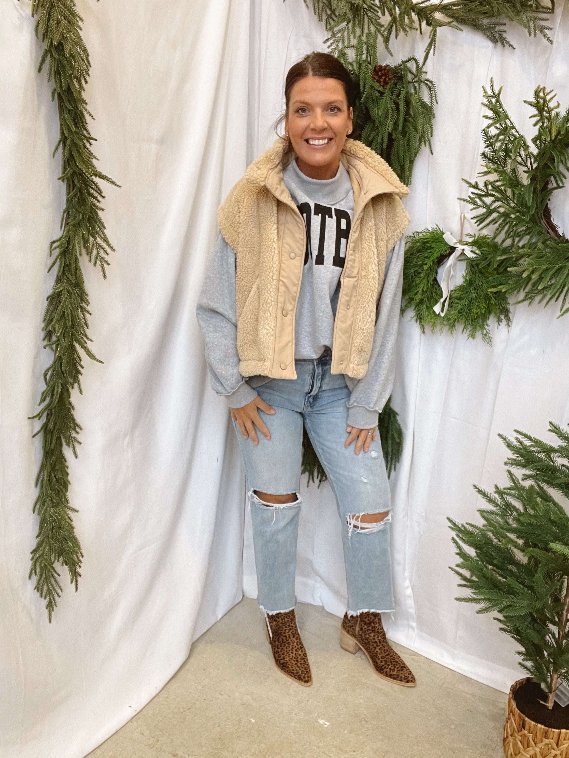 So Cozy Sherpa Vest-Beige-Final sale-Vests-hyfve-The Silo Boutique, Women's Fashion Boutique Located in Warren and Grand Forks North Dakota