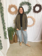 Stacy Textured Cardigan-Olive-Vests-staccato-The Silo Boutique, Women's Fashion Boutique Located in Warren and Grand Forks North Dakota