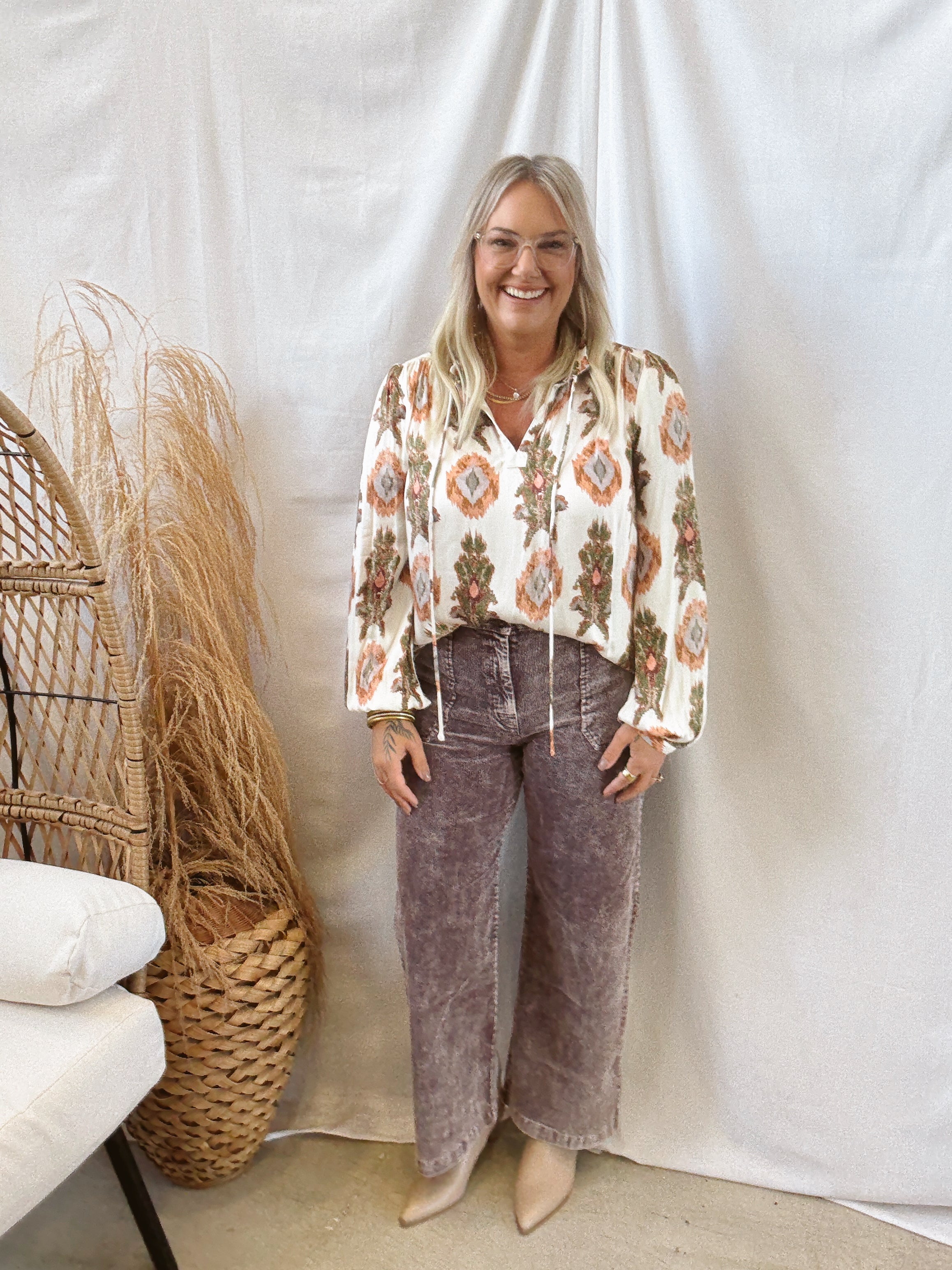 Washed Choco Corduroy Trouser Pants-Final Sale-Pants-mystree-The Silo Boutique, Women's Fashion Boutique Located in Warren and Grand Forks North Dakota